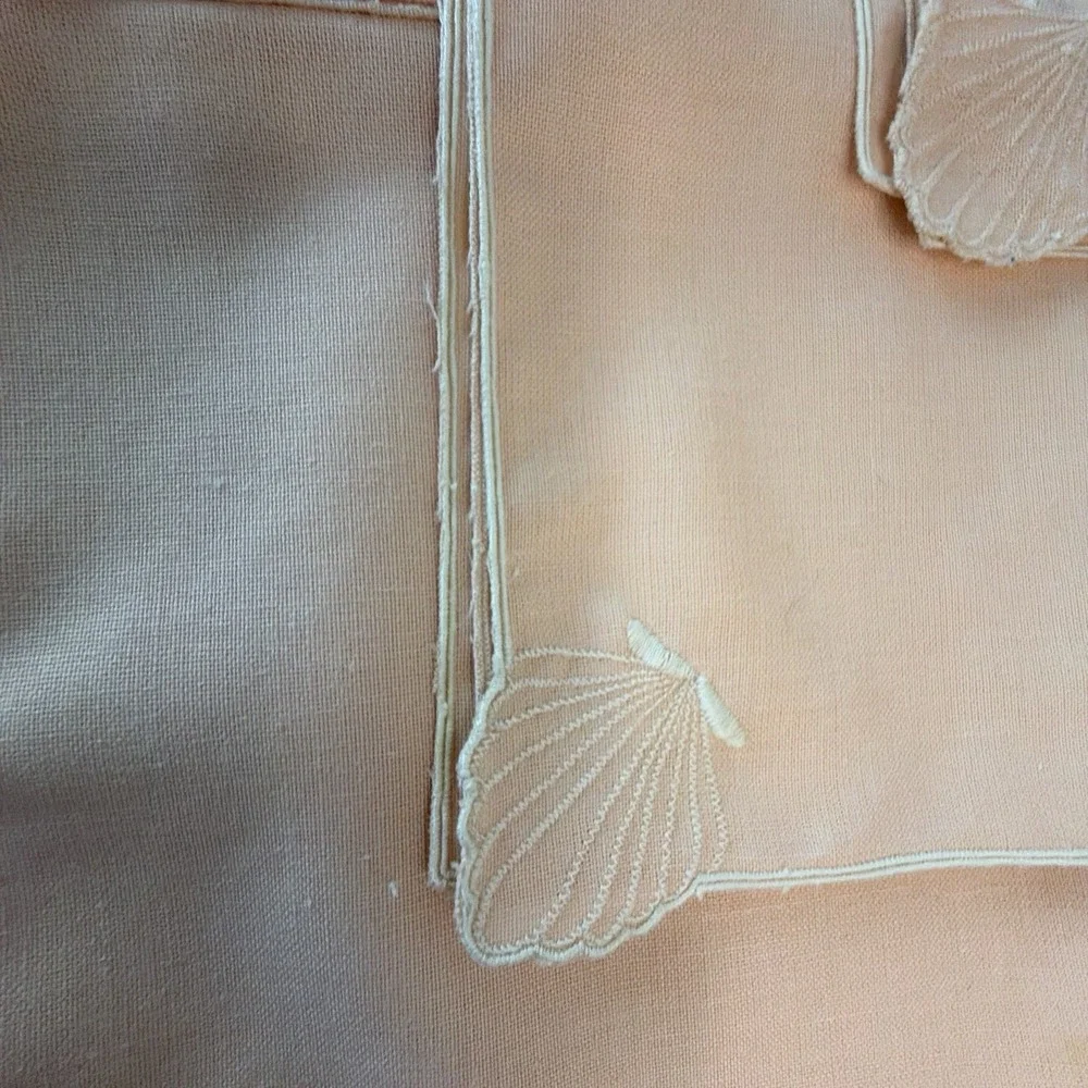 Vintage Pink Linen Blend Napkins Set of 6 Dinner Table Linens Cottage Barbiecore